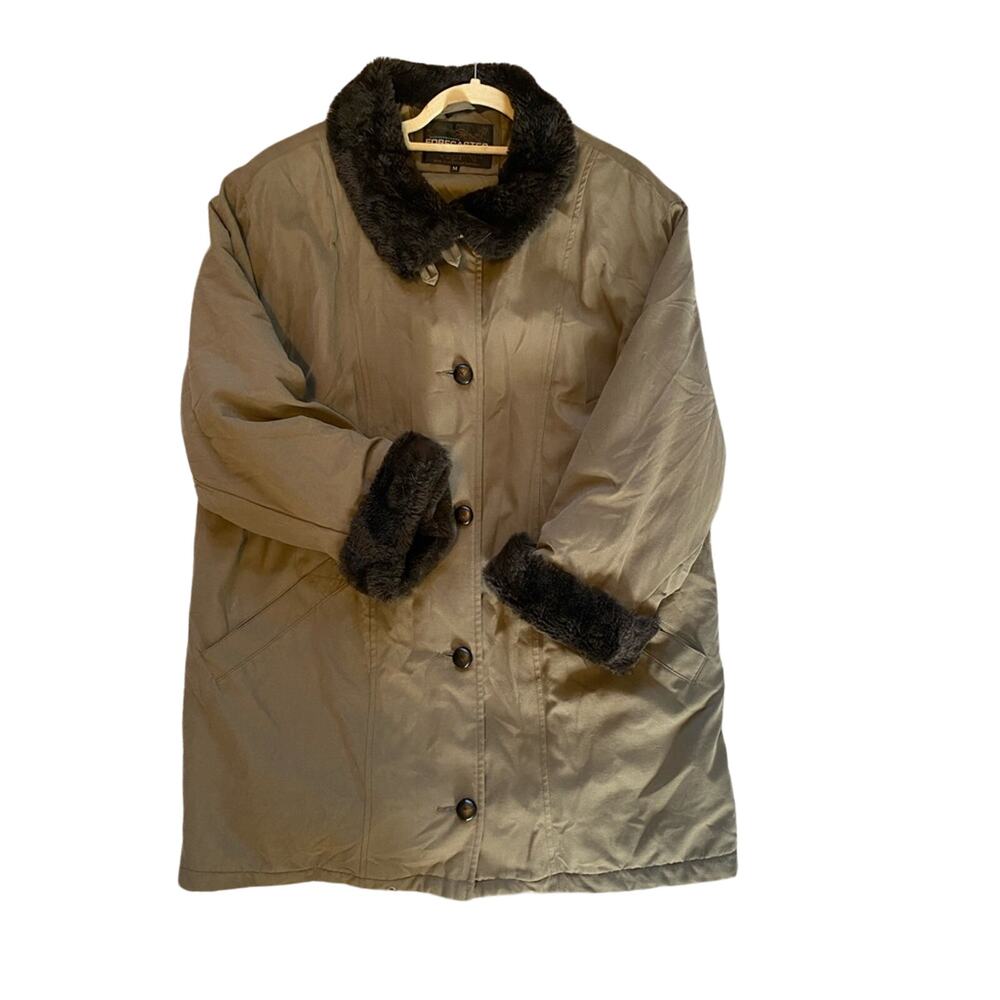 Forecaster of Boston Unisex Medium Olive Army Green Winter Parka Jacket Faux Fur